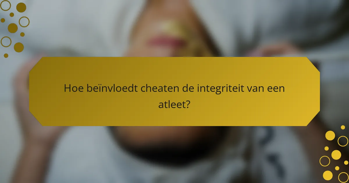 Hoe beïnvloedt cheaten de integriteit van een atleet?