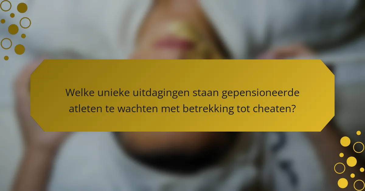 Welke unieke uitdagingen staan gepensioneerde atleten te wachten met betrekking tot cheaten?