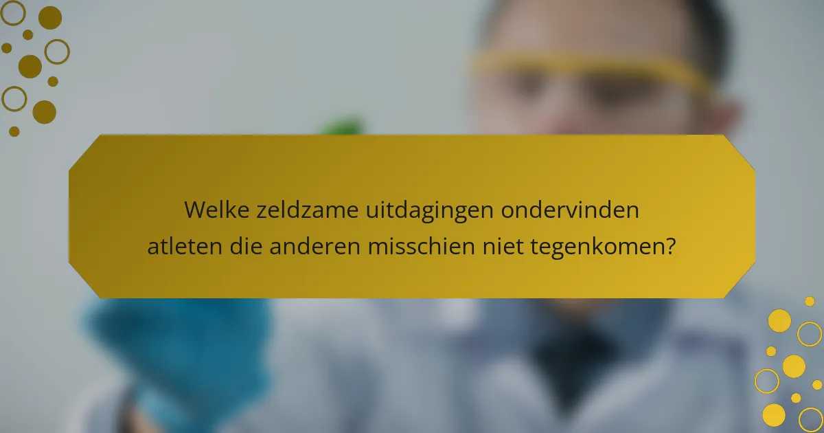 Welke zeldzame uitdagingen ondervinden atleten die anderen misschien niet tegenkomen?